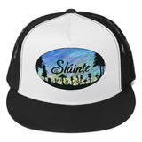 Slainte Mushroom Village Watercolor Painting Trucker Cap