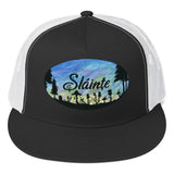 Slainte Mushroom Village Watercolor Painting Trucker Cap