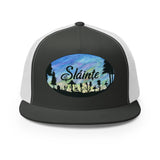 Slainte Mushroom Village Watercolor Painting Trucker Cap
