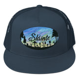 Slainte Mushroom Village Watercolor Painting Trucker Cap