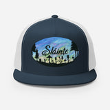 Slainte Mushroom Village Watercolor Painting Trucker Cap