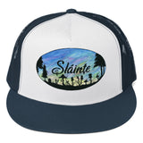 Slainte Mushroom Village Watercolor Painting Trucker Cap