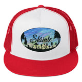 Slainte Mushroom Village Watercolor Painting Trucker Cap