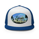 Slainte Mushroom Village Watercolor Painting Trucker Cap