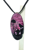 Candy Land Crow Hand Painted Wood Pendant