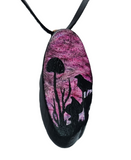 Candy Land Crow Hand Painted Wood Pendant