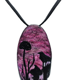 Candy Land Crow Hand Painted Wood Pendant