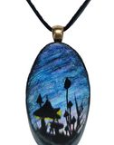 First Light Hand Painted Wood Pendant