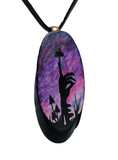 Further Use Hand Painted Wood Pendant
