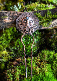 Filigree Hair Stick with Moon Face & Rainbow Moonstone