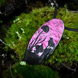 Candy Land Crow Hand Painted Wood Pendant