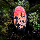 Sunset Ride Hand Painted Wood Pendant