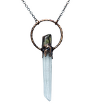 Lemurian Quartz Point Pendant with Isle of Skye Marble