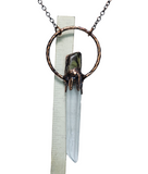Lemurian Quartz Point Pendant with Isle of Skye Marble