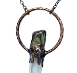 Lemurian Quartz Point Pendant with Isle of Skye Marble