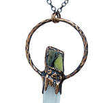 Lemurian Quartz Point Pendant with Isle of Skye Marble