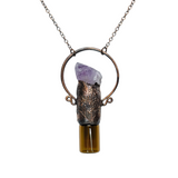 Raw Amethyst Point 3 ml Aromatherapy Rollerball Bottle Pendant