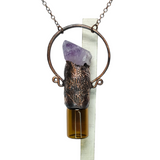 Raw Amethyst Point 3 ml Aromatherapy Rollerball Bottle Pendant
