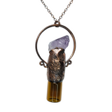 Raw Amethyst Point 3 ml Aromatherapy Rollerball Bottle Pendant