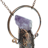 Raw Amethyst Point 3 ml Aromatherapy Rollerball Bottle Pendant