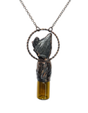 Black Kyanite Fan 3 ml Aromatherapy Rollerball Bottle Pendant