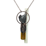 Black Kyanite Fan 3 ml Aromatherapy Rollerball Bottle Pendant