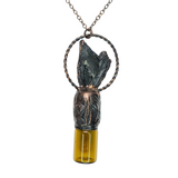 Black Kyanite Fan 3 ml Aromatherapy Rollerball Bottle Pendant