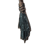 Broom Pendant with Black Kyanite Fan, Tangerine Quartz and Amethyst