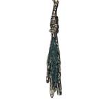 Broom Pendant with Black Kyanite Fan and Garden Quartz Point