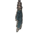 Broom Pendant with Black Kyanite Fan with Quartz Point