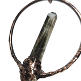 Broom Pendant with Black Kyanite Fan and Garden Quartz Point
