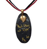 Red Skies at Night Hand Painted Wood Pendant