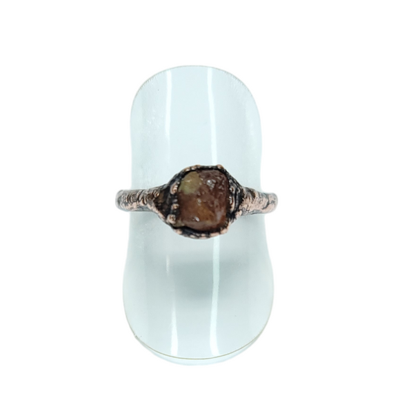 Raw Hessonite Garnet Ring Size 7 1/4