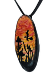 Sunset Ride Hand Painted Wood Pendant