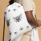 Whispering Wings Bat Drawstring bag - Brick