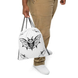 Whispering Wings Filigree Bat Drawstring bag