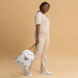 Whispering Wings Bat Drawstring bag - Brick