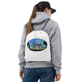 Slainte Mushroom Village Watercolor Painting Drawstring bag