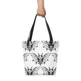 Whispering Wings Filigree Bat Tote bag brick pattern