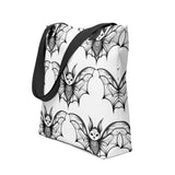 Whispering Wings Filigree Bat Tote bag brick pattern