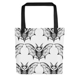 Whispering Wings Filigree Bat Tote bag brick pattern