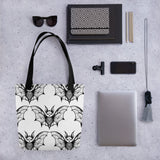 Whispering Wings Filigree Bat Tote bag brick pattern
