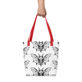 Whispering Wings Filigree Bat Tote bag half drop pattern