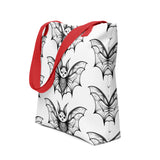 Whispering Wings Filigree Bat Tote bag half drop pattern