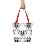 Whispering Wings Filigree Bat Tote bag brick pattern