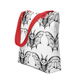 Whispering Wings Filigree Bat Tote bag brick pattern