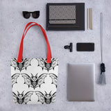 Whispering Wings Filigree Bat Tote bag brick pattern