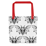 Whispering Wings Filigree Bat Tote bag brick pattern