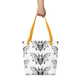 Whispering Wings Filigree Bat Tote bag half drop pattern