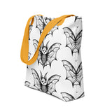 Whispering Wings Filigree Bat Tote bag half drop pattern